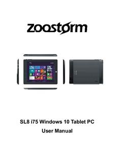 Zoostorm SL8 i75 Windows 10 manual. Smartphone Instructions.